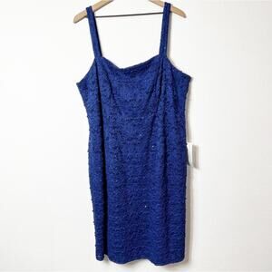 ALEX EVENINGS BLUE PLUS SIZE MINI DRESS SIZE 20W BRAND NEW